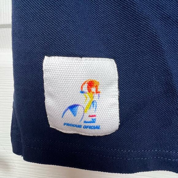 Cycling Shirt Produs Oficial Navy Blue Organic Cotton Short Sleeve Polo Size M - Picture 3 of 7